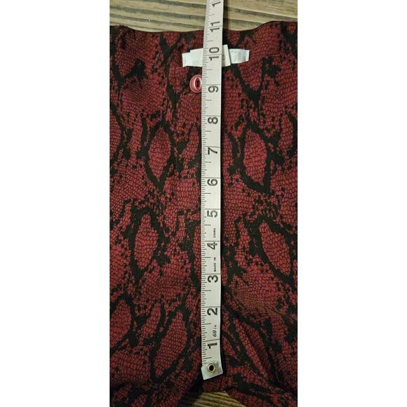 VTG Y2K Pants Womens Small 40 Red Black Python Print Mid Rise Boot Cut Stretch - Picture 12 of 13